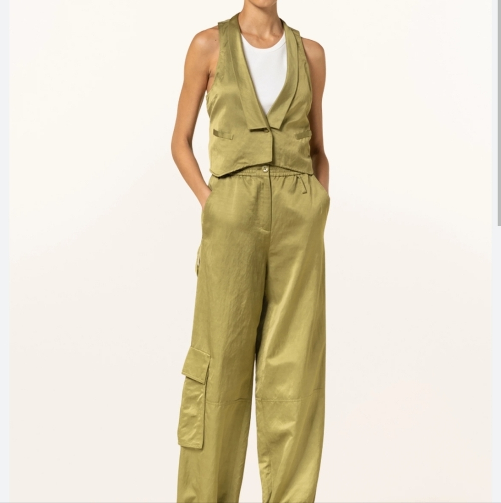 Olive Green Sleeveless Vest